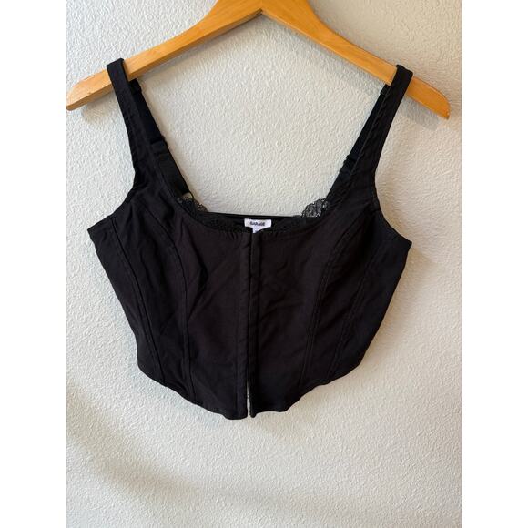 Garage Tops - Garage Women's Bustier Faye Lace Trim Black Size Medium Tank NWT